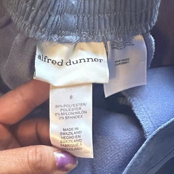 Alfred Dunner Quilted Full Zip Sweater Vest and Pants Set Light Blue Floral - Picture 3 of 10